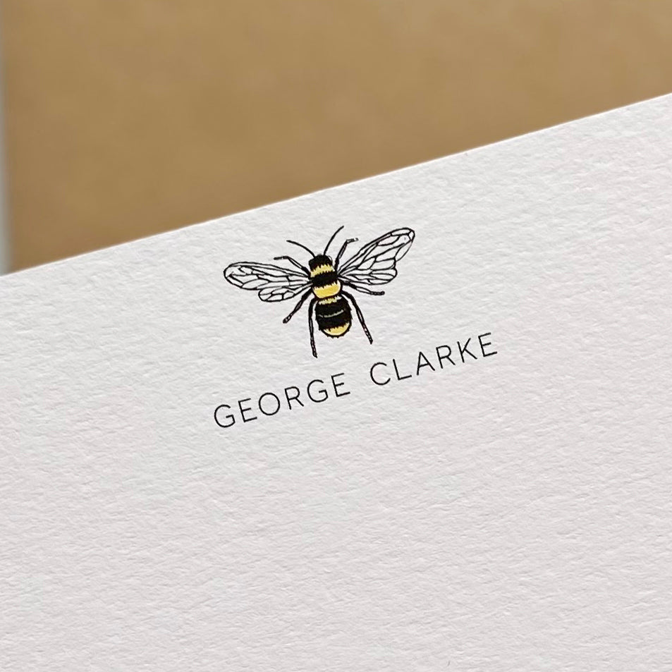 Personalised Bumble Bee Notelets / Correspondence cards – Lizzie Chancellor