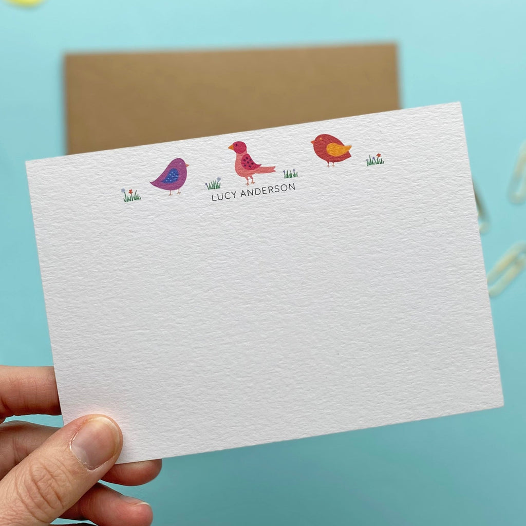 personalised bird notecards