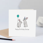 Personalised Bunnies Birthday Card