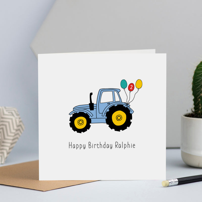 Personalised Tractor Birthday Card | Lizzie Chancellor