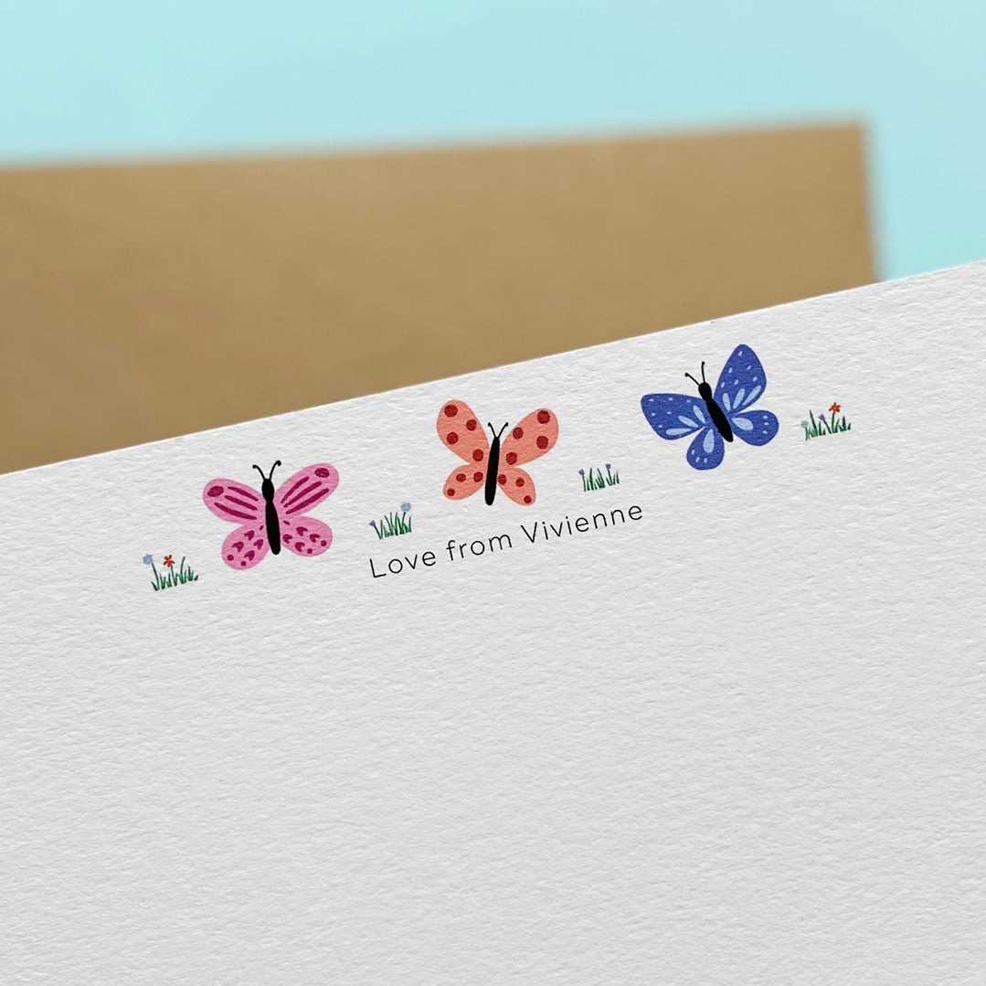 Personalised Butterfly Notelets / Correspondence cards