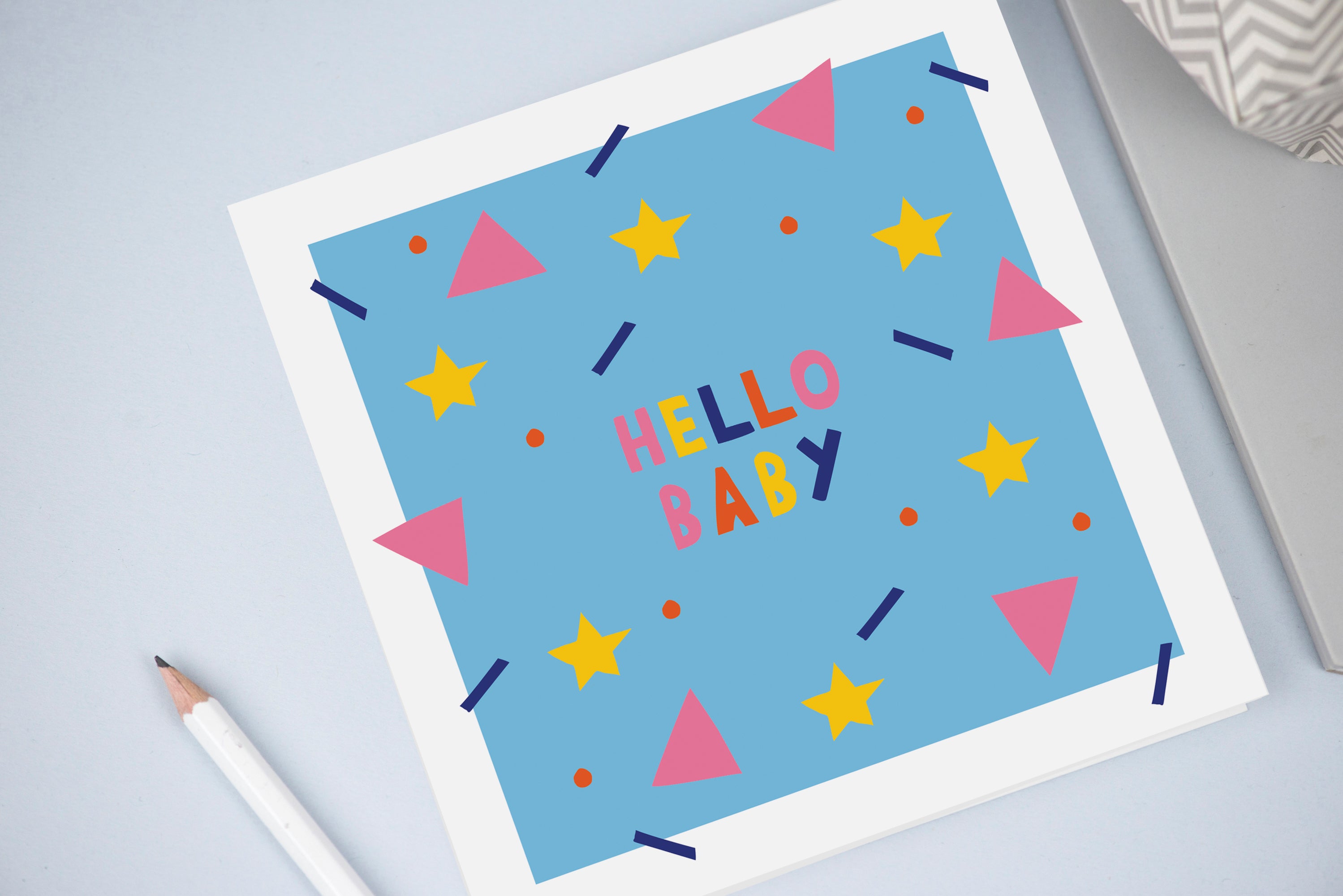 Hello Baby Colourful Shapes Card