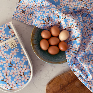 cherry blossom oven mitts