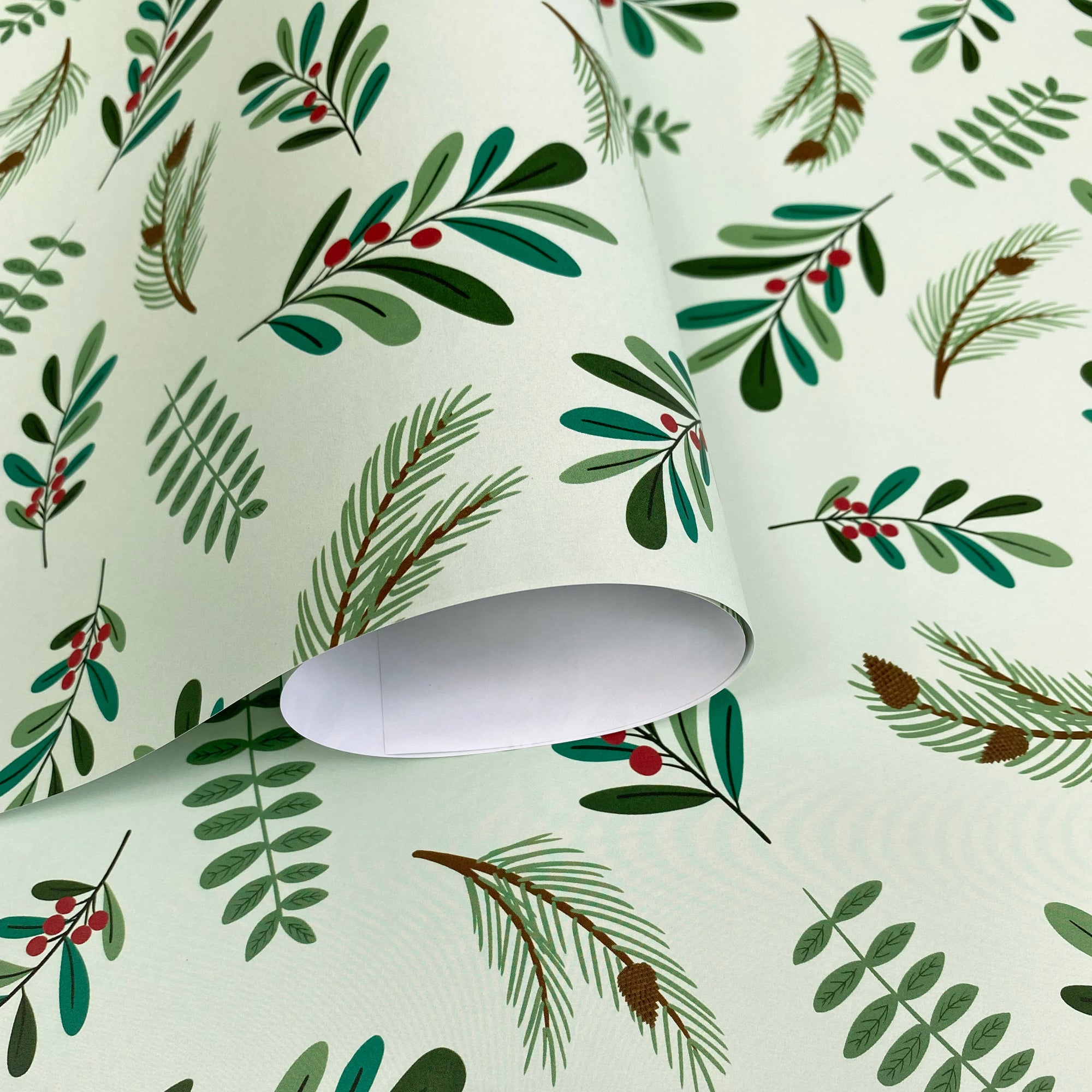 Christmas wrapping paper on a roll