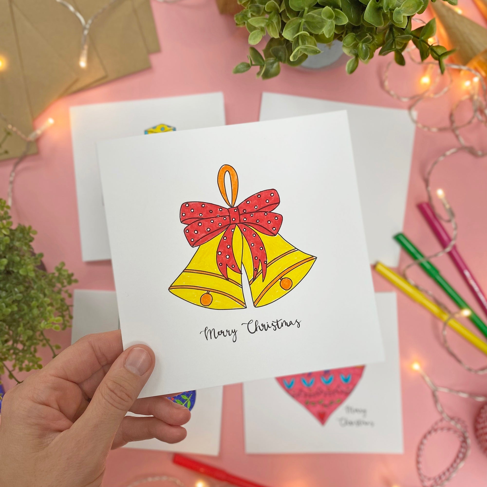 Bells & Bow - colour in card