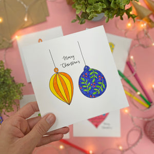 2 Baubles - colour in card