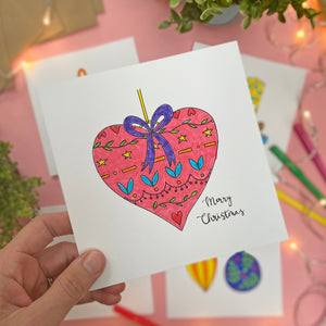 Heart Tree decoration - colour in card