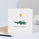 birthday card with crocodile
