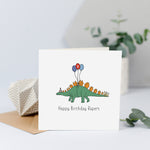 birthday card with dinosaur