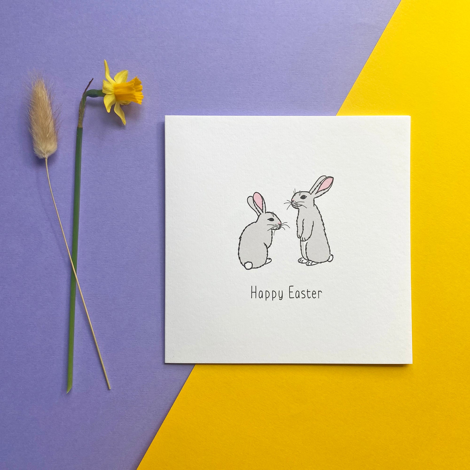 Easter card with bunnies