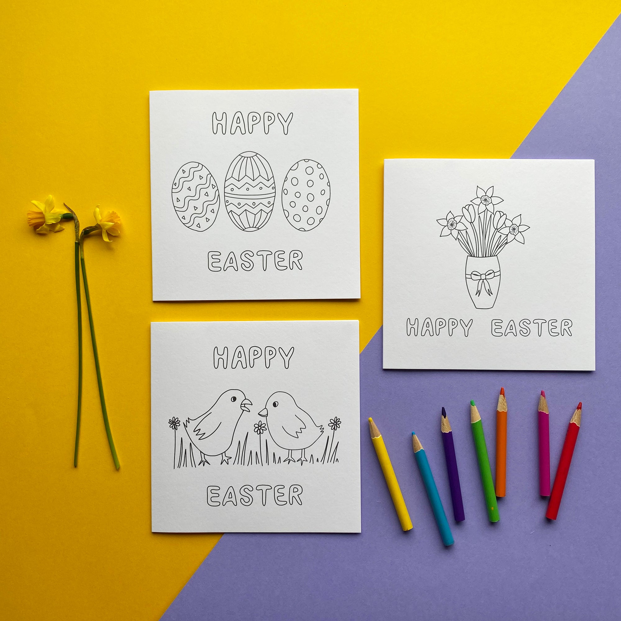 colour in easter cards