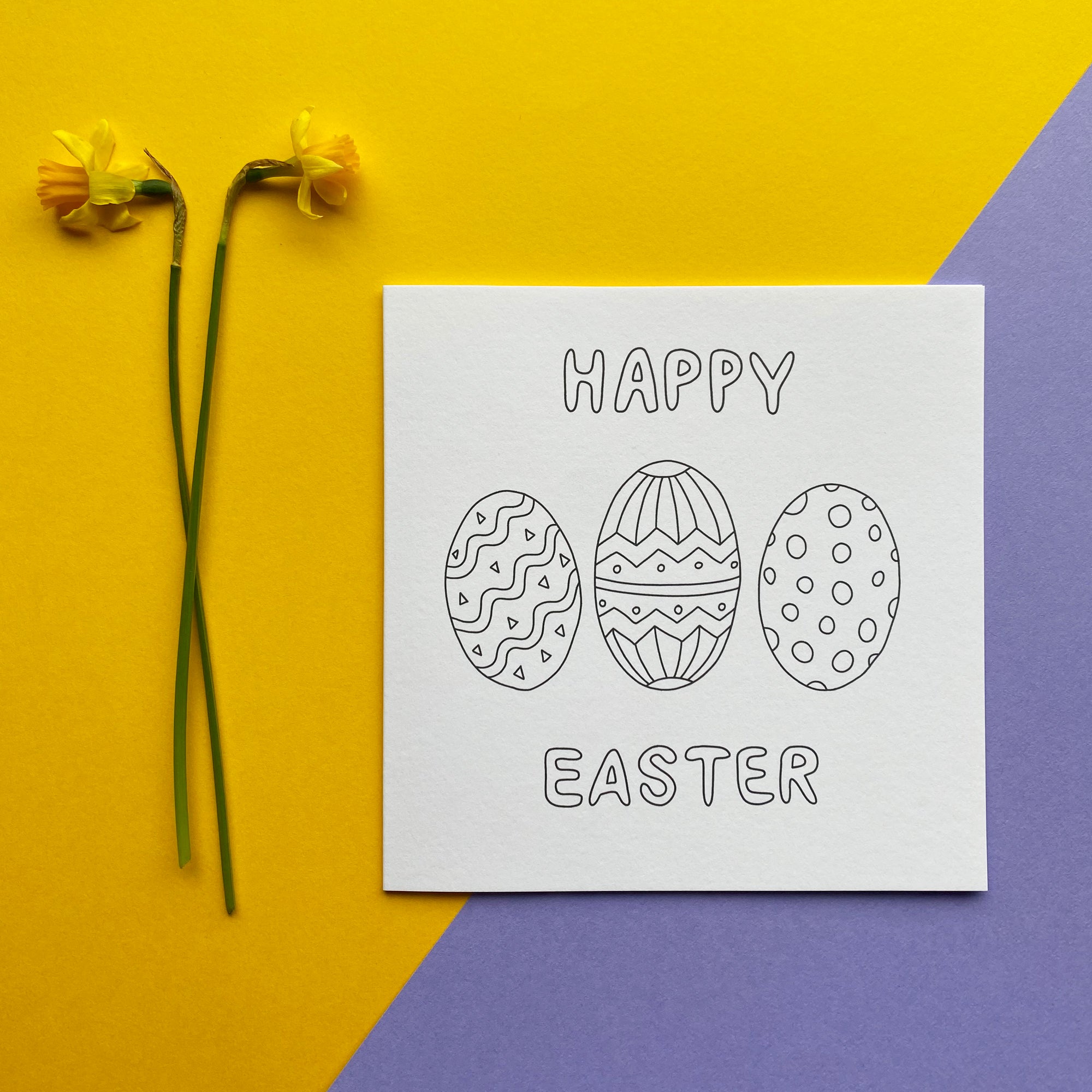 Easter eggs colour in card
