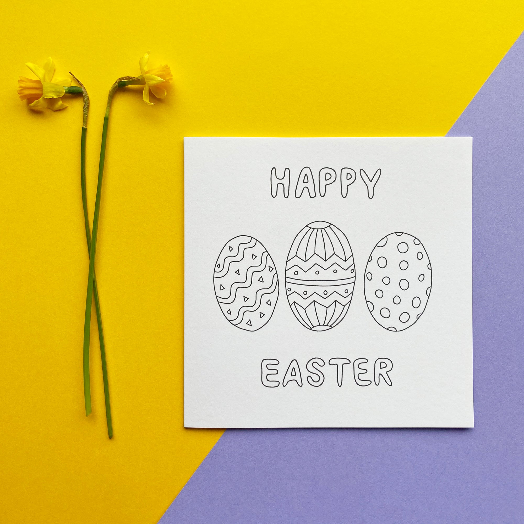 Easter Eggs colouring in Card
