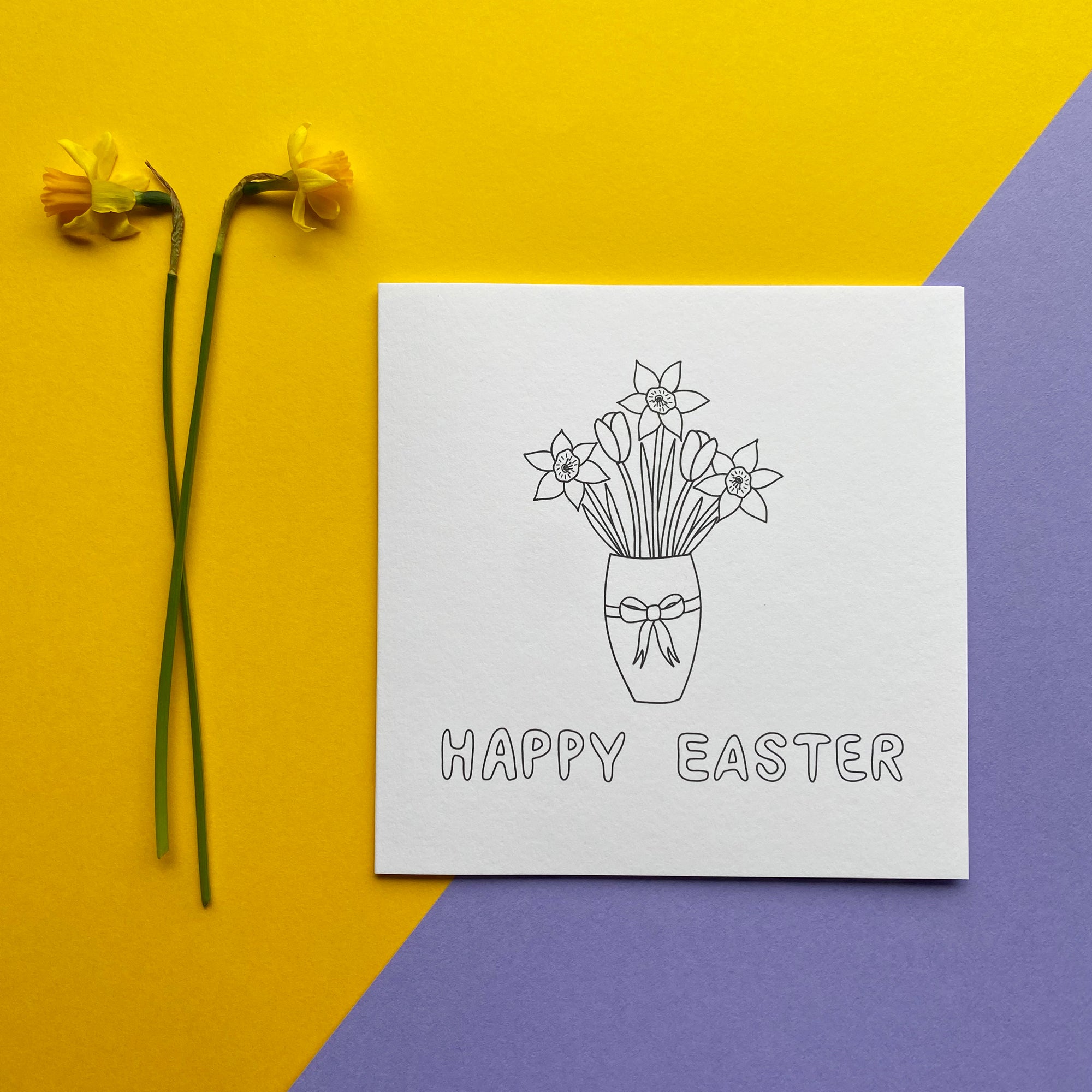 Easter Vase colour in card