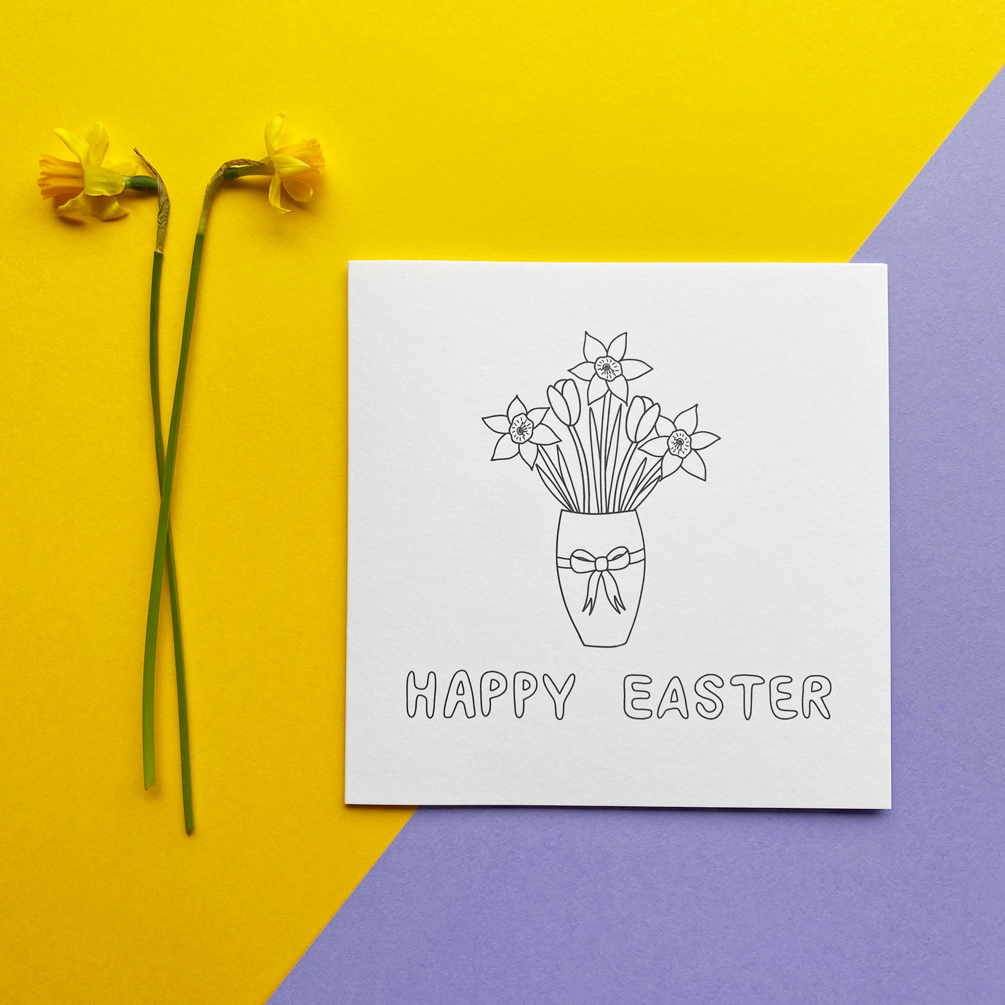 Easter Vase colouring in card