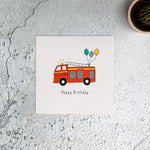 fire engine birthday card