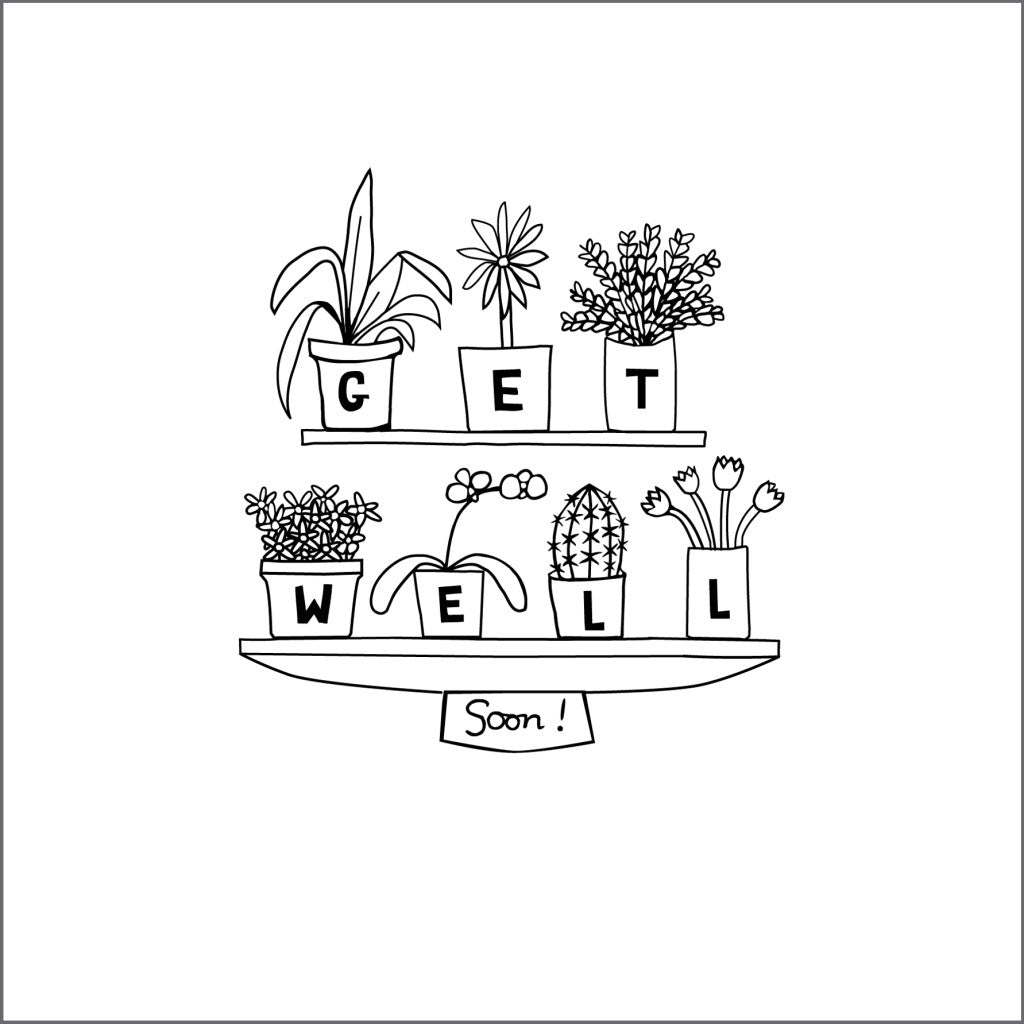 get well soon indoor plants Get Well Soon House Plants Card