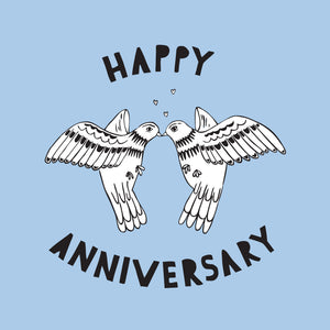 Kissing Doves Anniversary Card