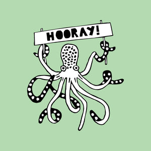 Octopus "Hooray" Congratulations Card