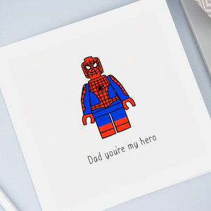 Lego Spiderman fathers day Card 