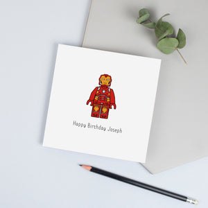 Lego Ironman Birthday Card