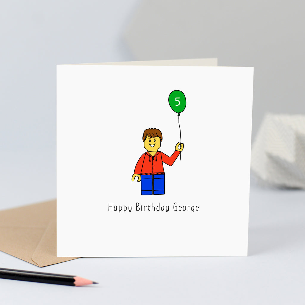 Lego birthday card for boy