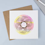 spirograph birthday card with gold foil