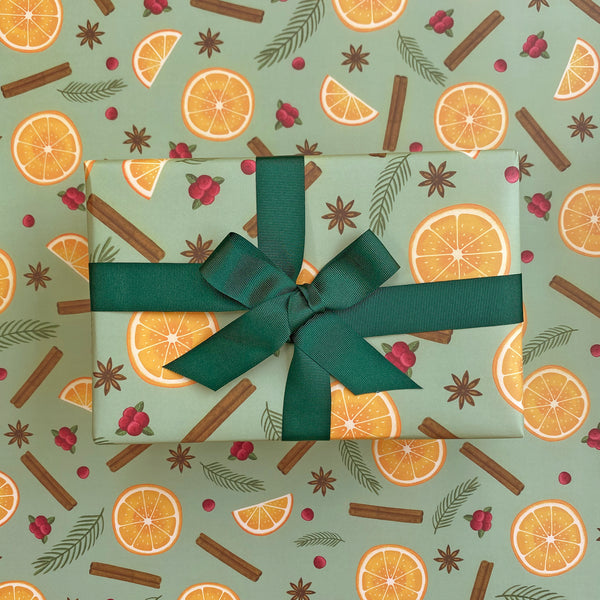 Oranges & Cinnamon Christmas Wrapping Paper – Lizzie Chancellor
