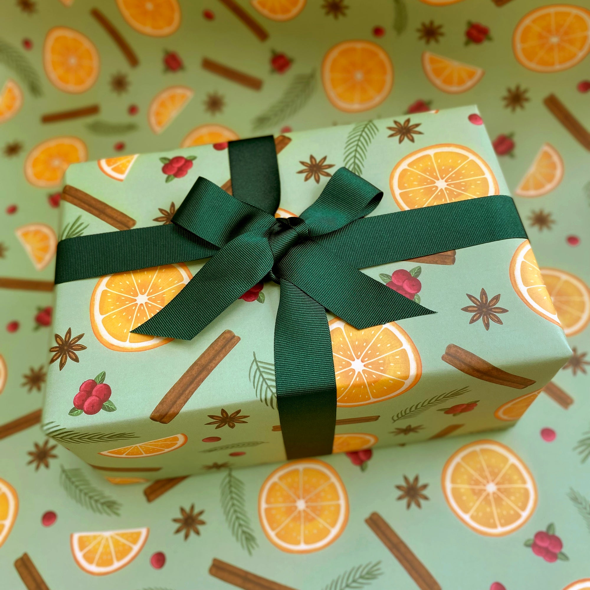 Oranges & Cinnamon Christmas Wrapping Paper
