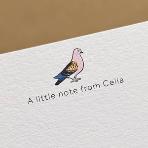 Personalised Pigeon Notelets / Correspondence cards