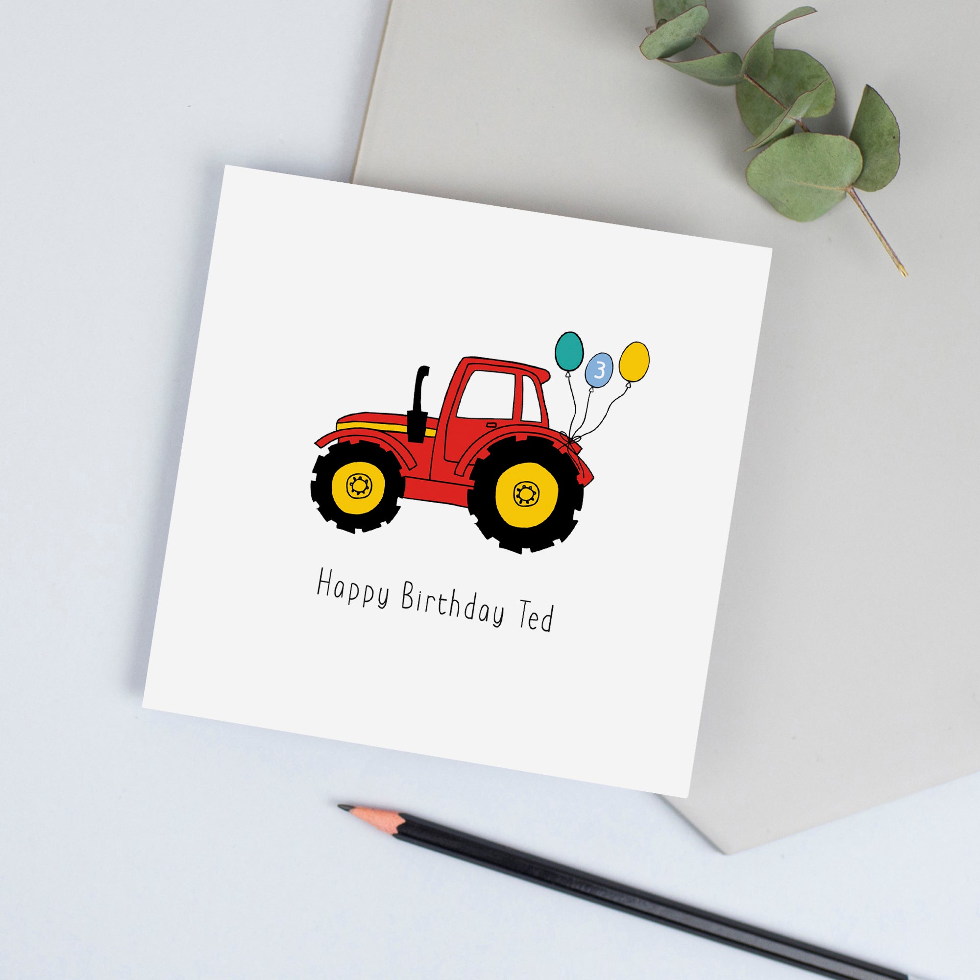 Red Tractor Birthday Card