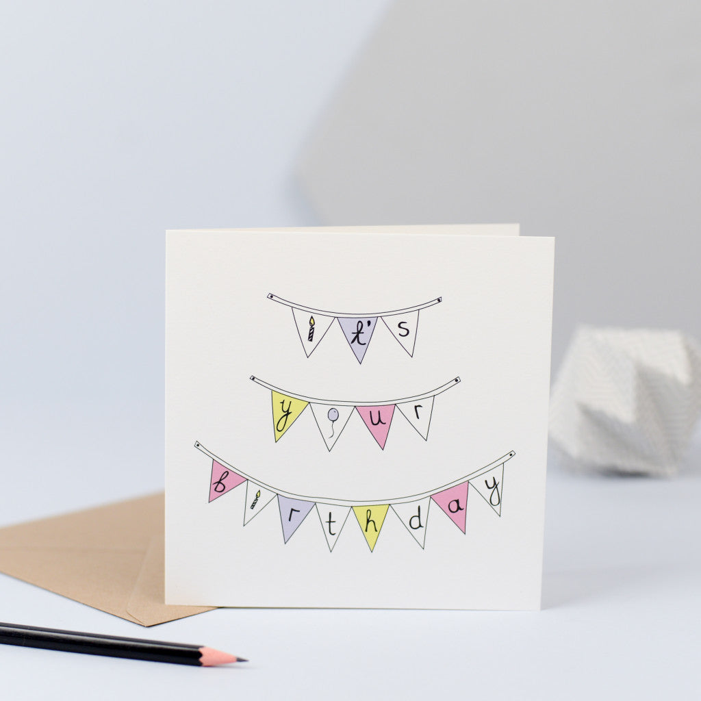 a birthday bunting design spelling out the words its your birthday