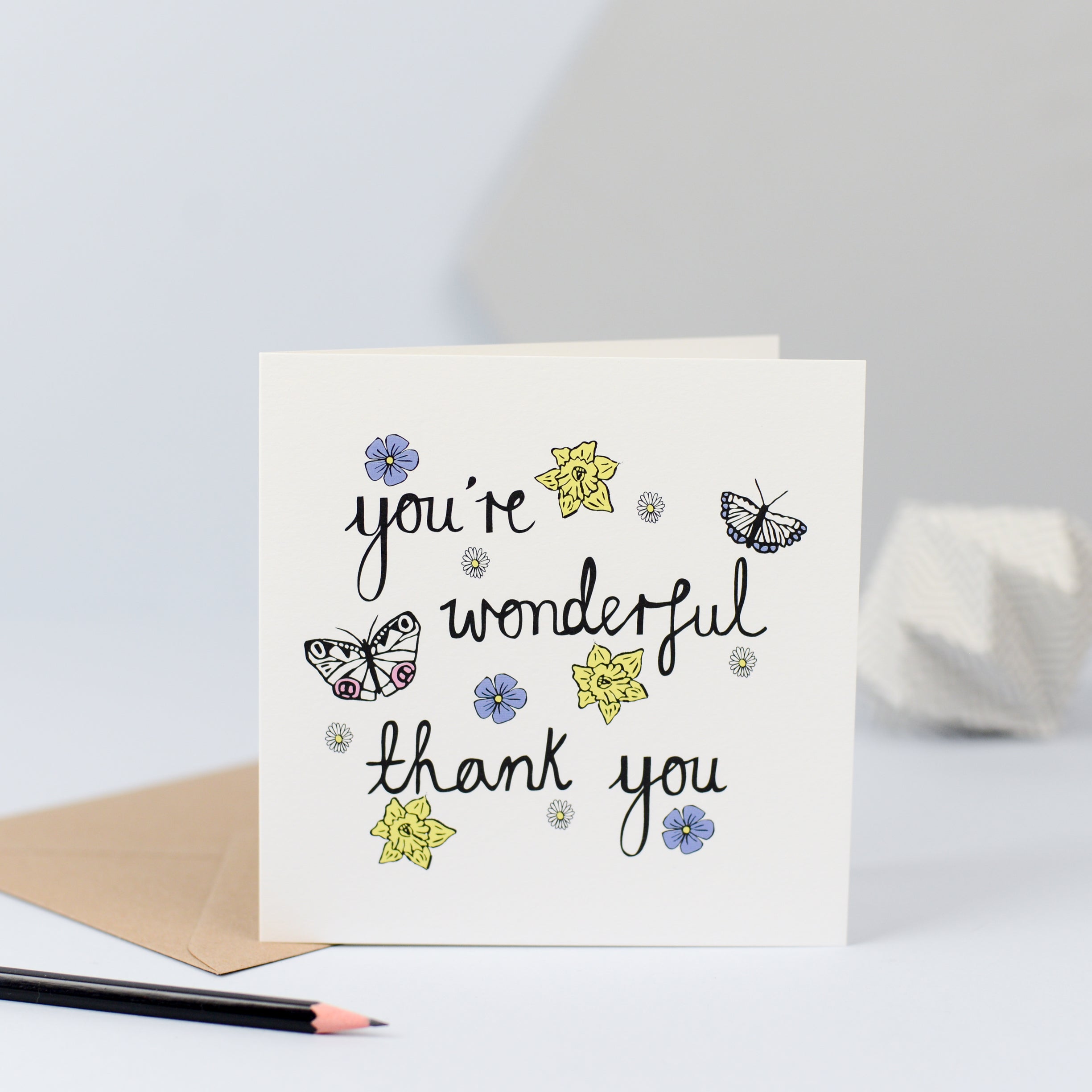 you're wonderful thank you card