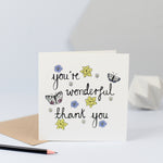 you're wonderful thank you card