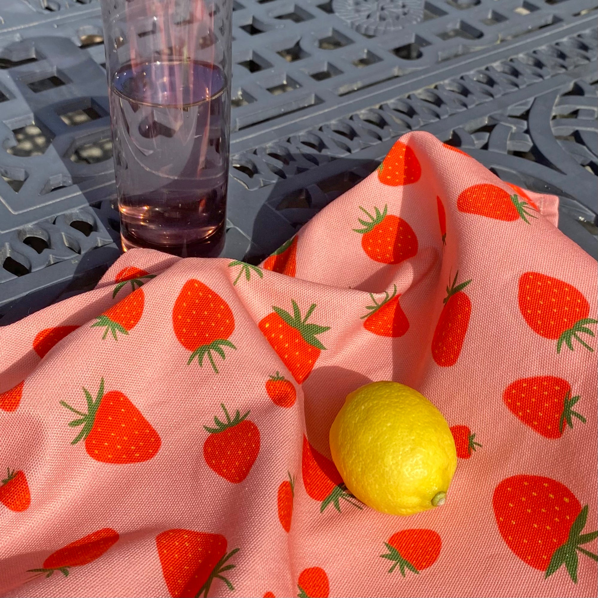 strawberry cotton tea towel