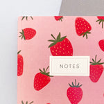 strawberry notebook close up