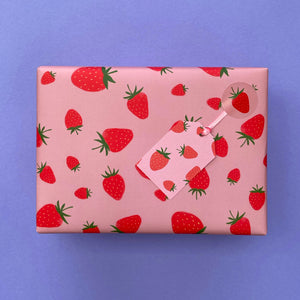 Strawberry Wrapping Paper, Eco friendly gift wrap