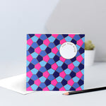 Tessellation One Year Wiser Card - Navy & Pink