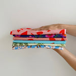 stack of cotton tea towels