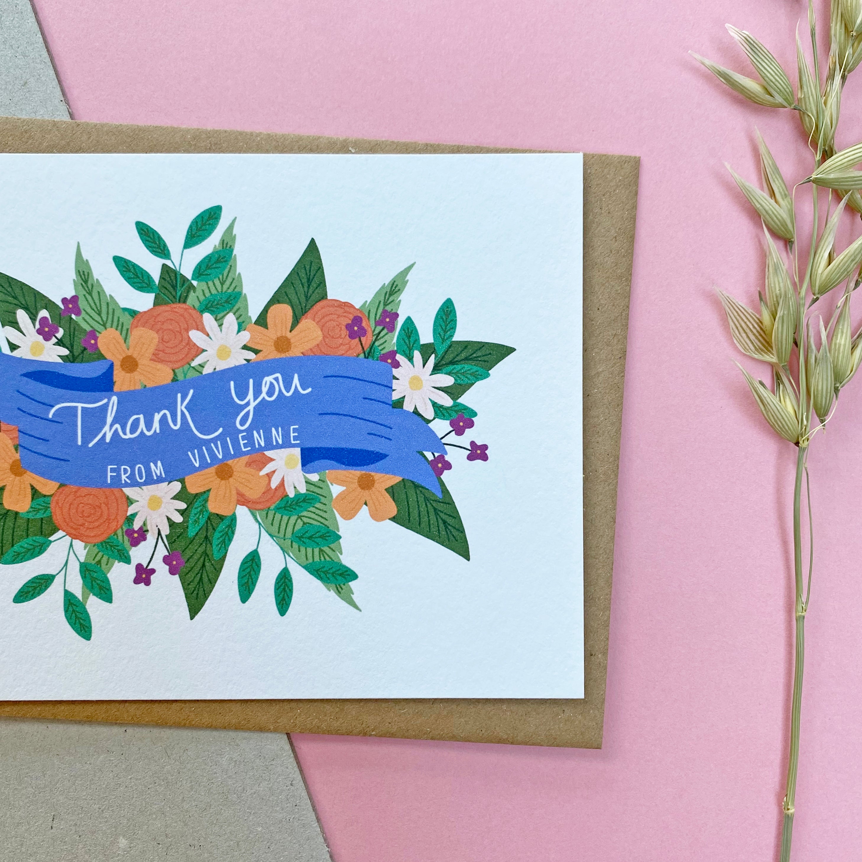 Personalised Thank You Notelets - Flowers