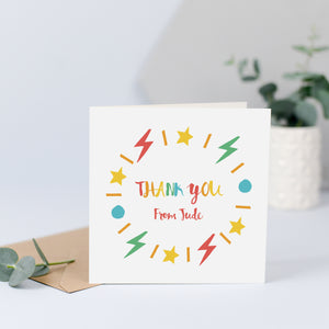 Personalised Thank You Cards - Rainbow Shapes