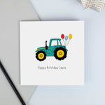 Green Tractor birthday card