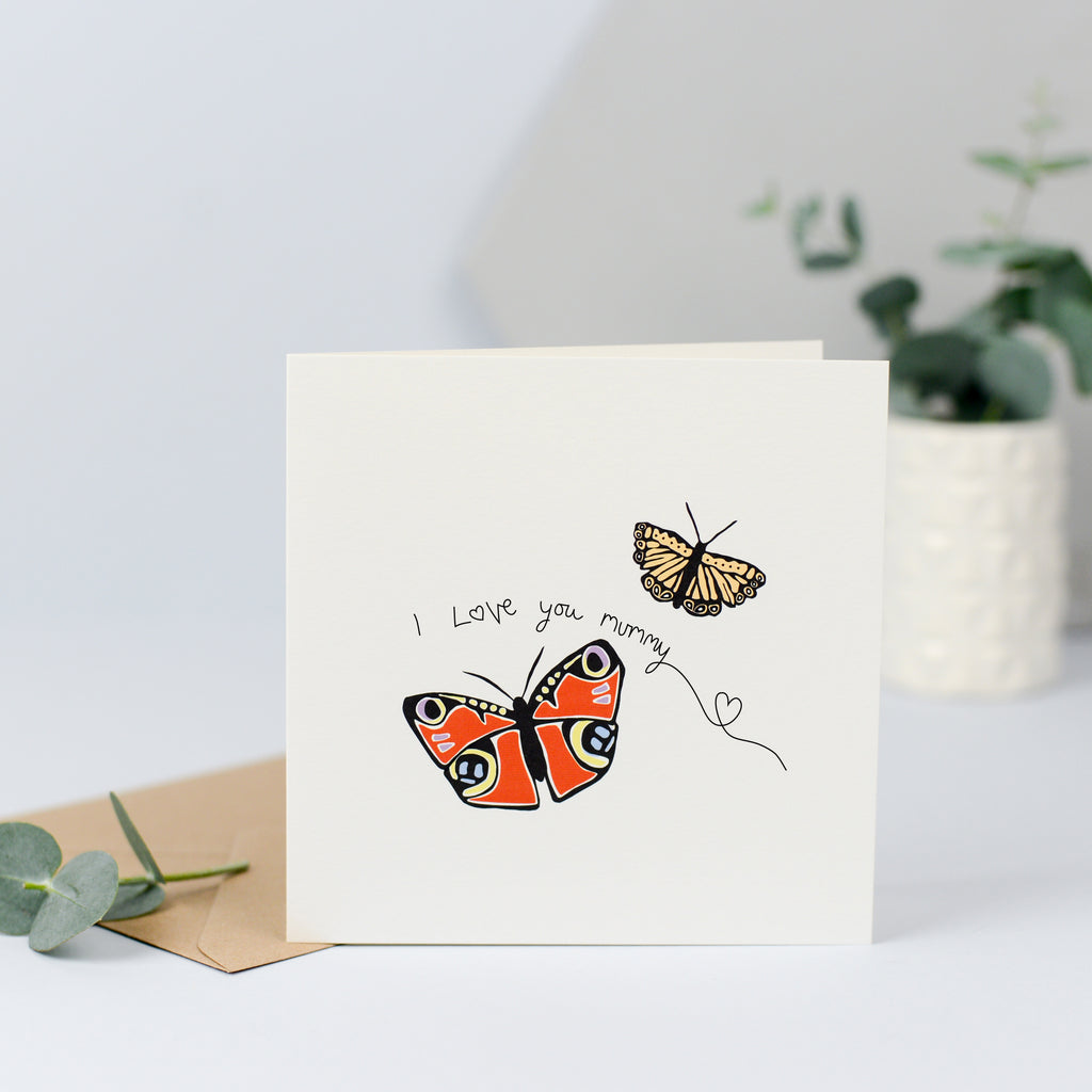 "I Love You Mummy" Butterflies Card