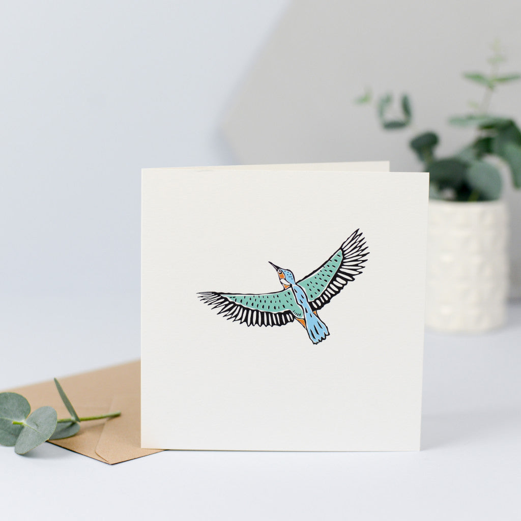 A beautiful kingfisher card, perfect for any occasion.