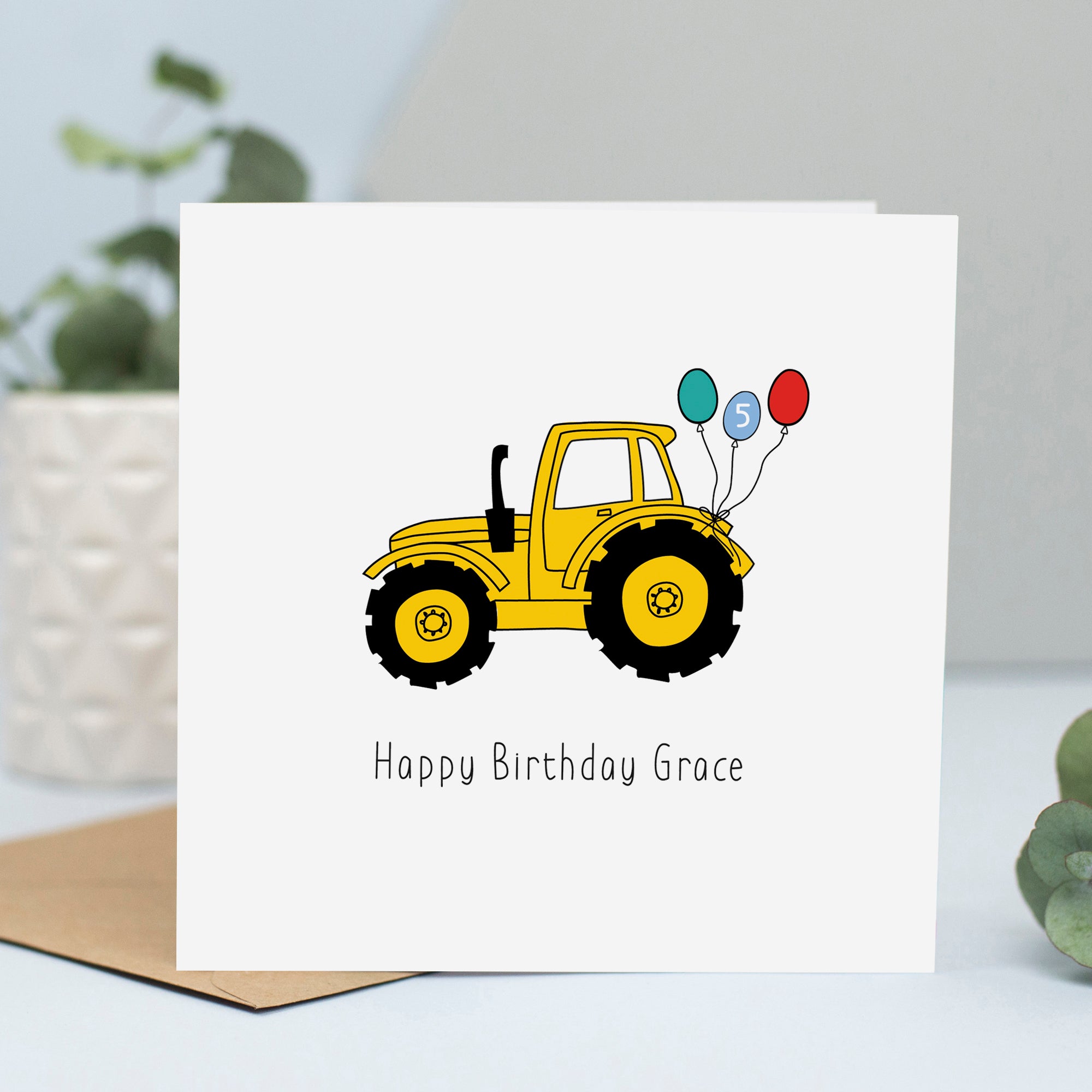 Personalised Tractor Birthday Card | Lizzie Chancellor