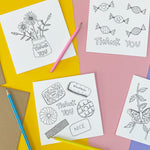 colouring in thank you cards