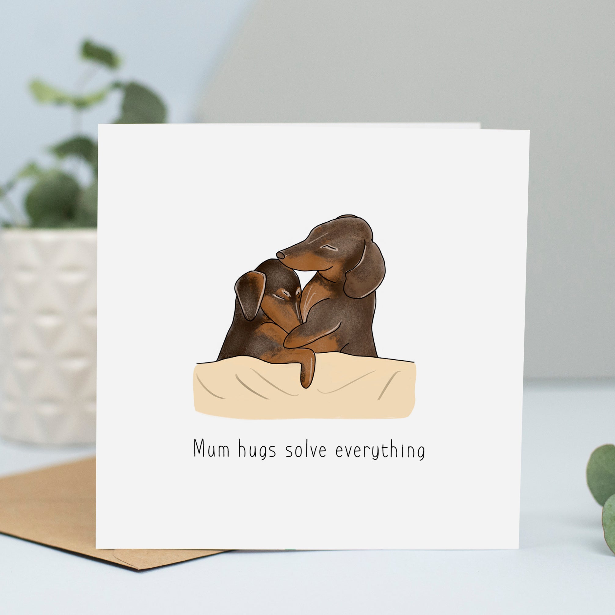 dachshund Mother's Day card