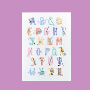 Second/Sample A-Z Musical Instruments Print A4