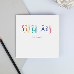 Personalised Thank You Cards - Jumping Thank You