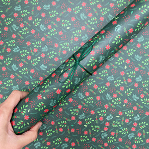 Leaves and Berries Christmas Wrapping Paper